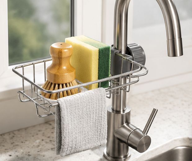 Stainless Steel Faucet Organizer Rack