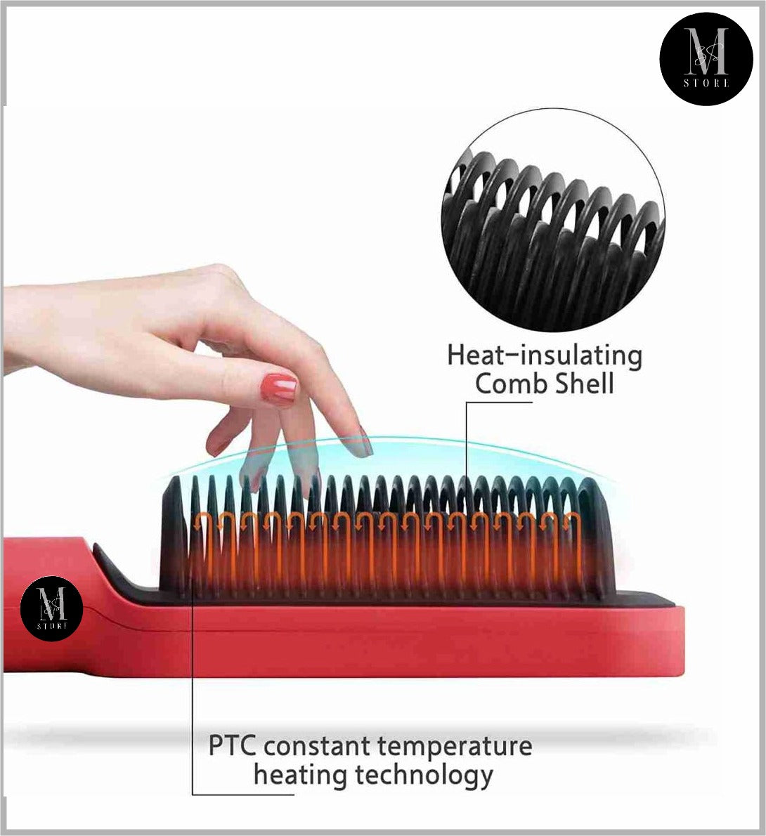 Hair Straightener Brush Curling Comb 2 In 1 Hair