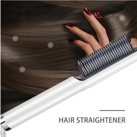 Hair Straightener Brush Curling Comb 2 In 1 Hair