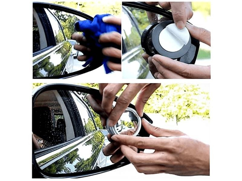 Universal Blind Spot Convex Mirror – Adjustable Wide Angle Rearview Mirror for Cars & Bikes (2pcs)