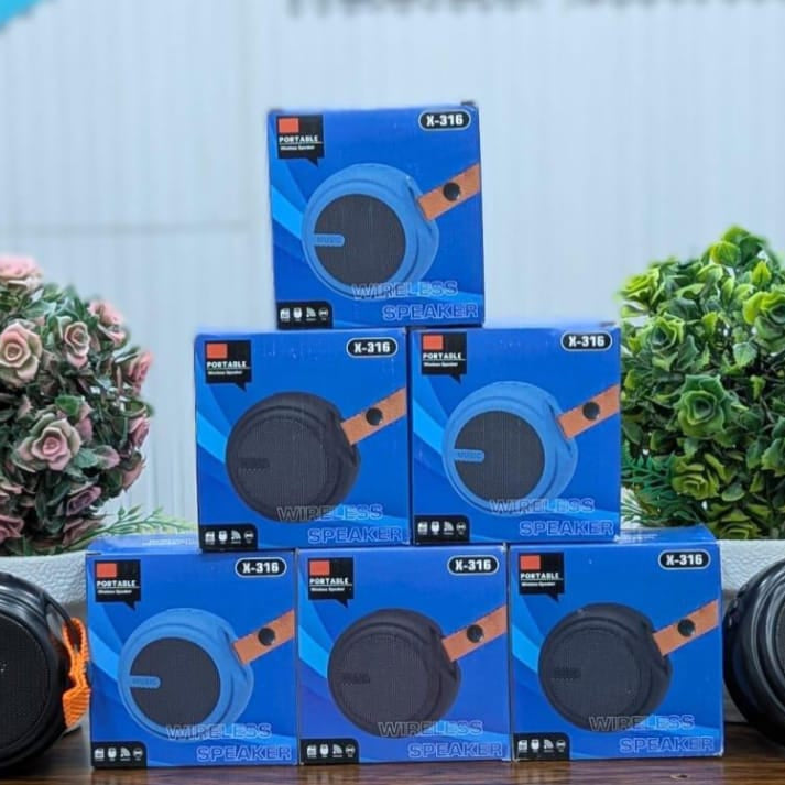 X-316 Mini Bluetooth Speaker – Multi-Function Portable Wireless Outdoor Speaker with USB, TF Card & FM Radio (Random Color)