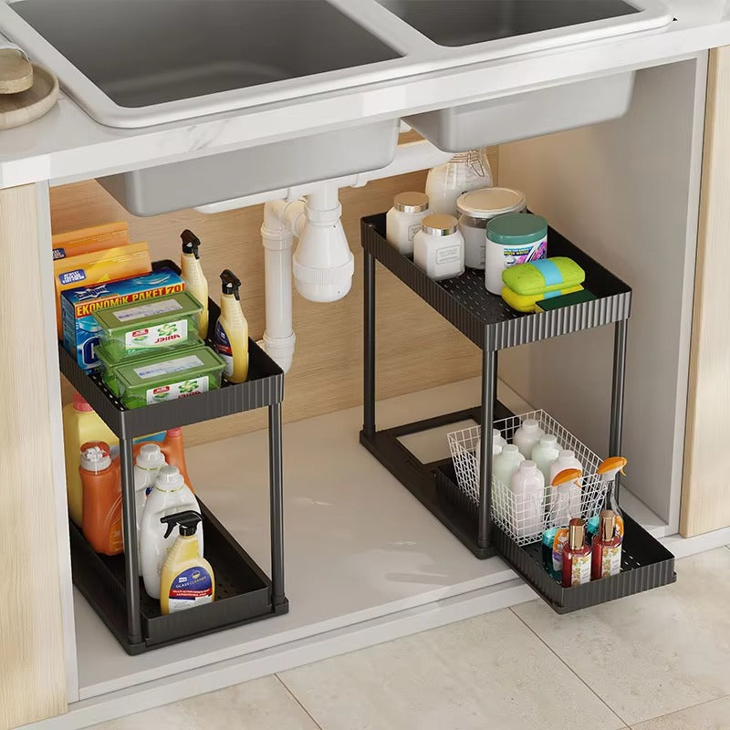 Multi-Functional Kitchen Shelf | Nail-Free Installation | Rust-Proof Carbon Steel Organizer | Waterproof & Strong Load-Beari…