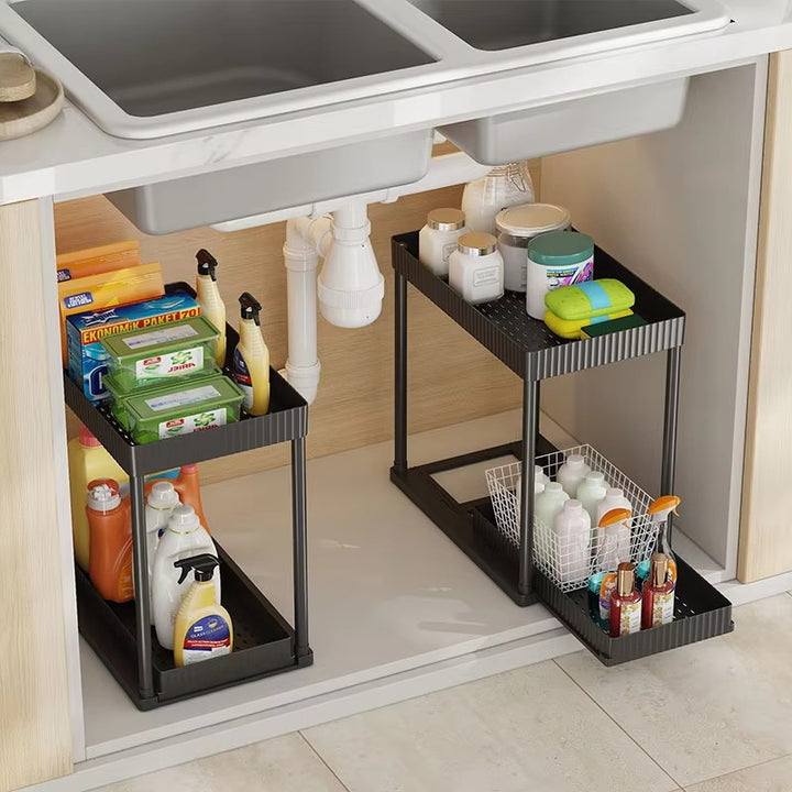 Multi-Functional Kitchen Shelf | Nail-Free Installation | Rust-Proof Carbon Steel Organizer | Waterproof & Strong Load-Beari…