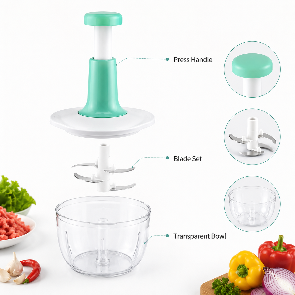 Multi-Function Hand-Push Chopper
