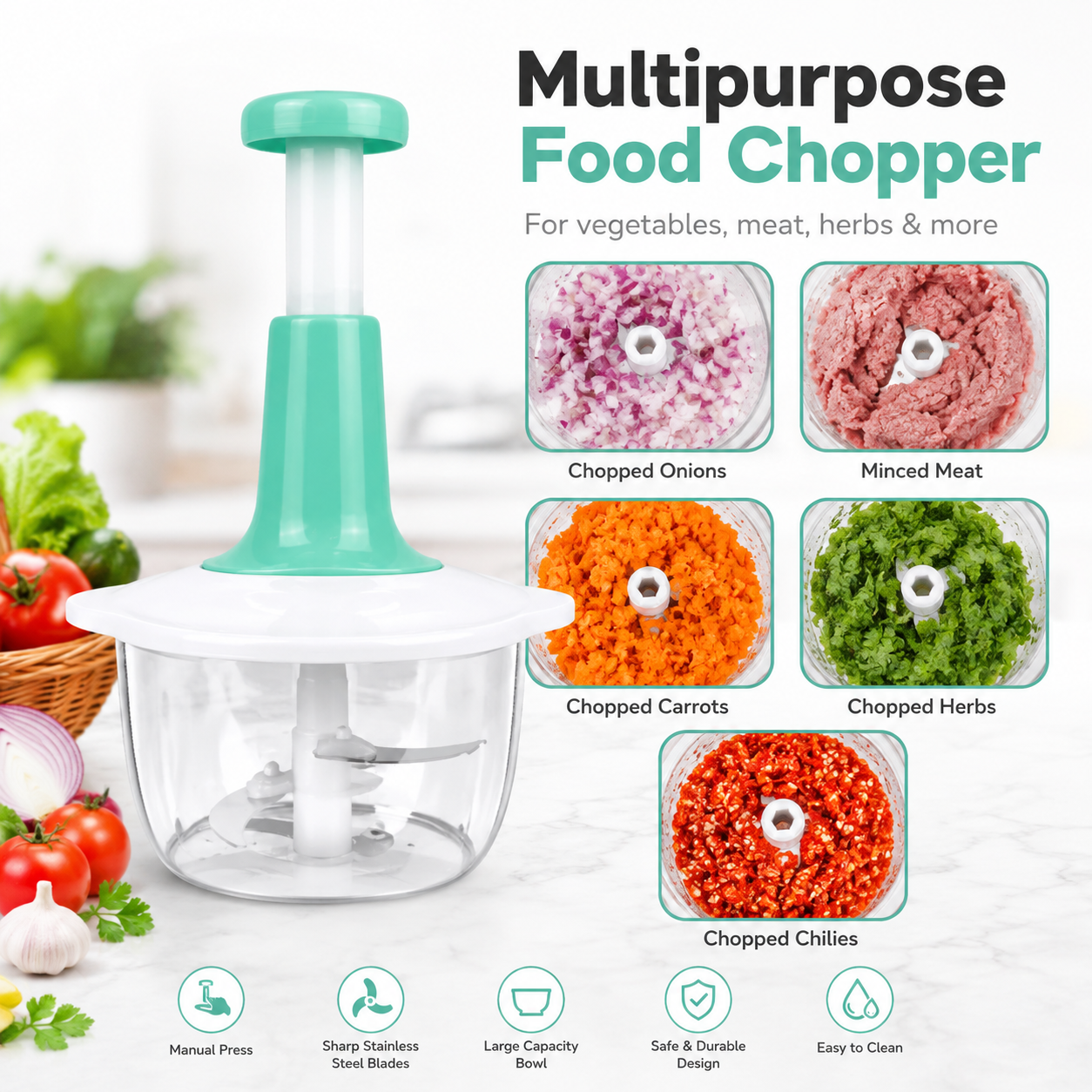 Multi-Function Hand-Push Chopper